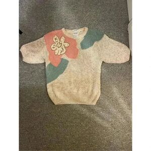 Koret Vintage Floral Embroidered Pullover Sweater Women's M Multicolor